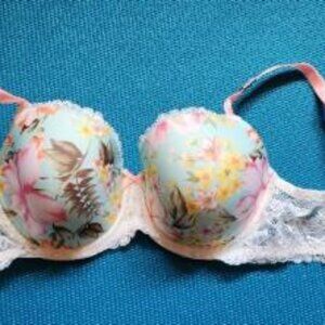 Victoria's Secret Dream Angels Lined Demi/Demi-Buste 36DD Turquoise/Tropical